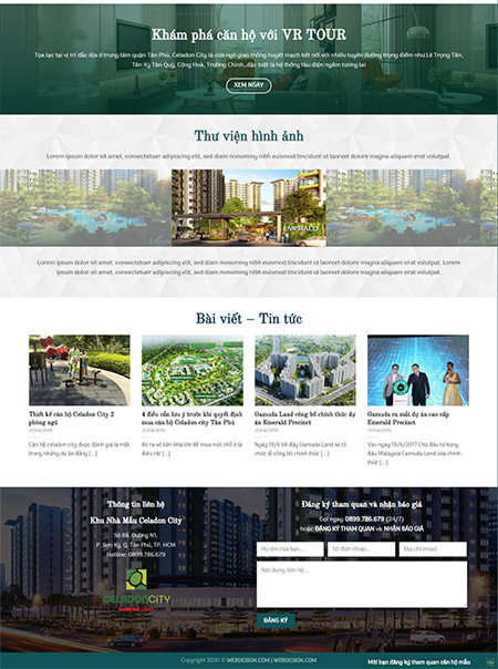 Web bất động sản trang chủ Footer