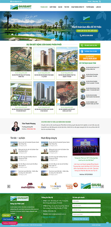 Web giới thiệu dự án bất động sản