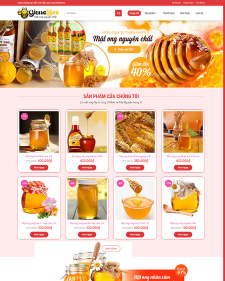 Web bán hàng mật ong