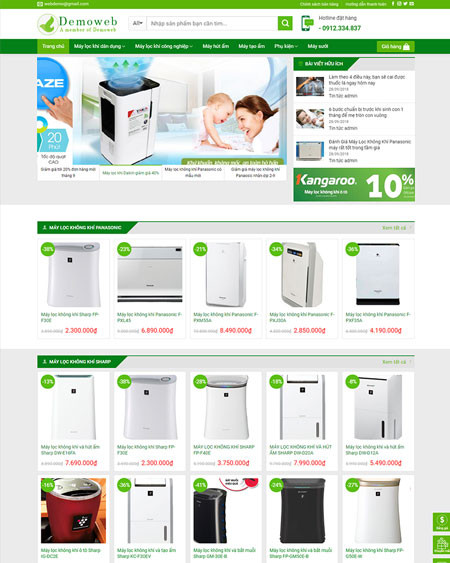 Web bán hàng máy lọc khí