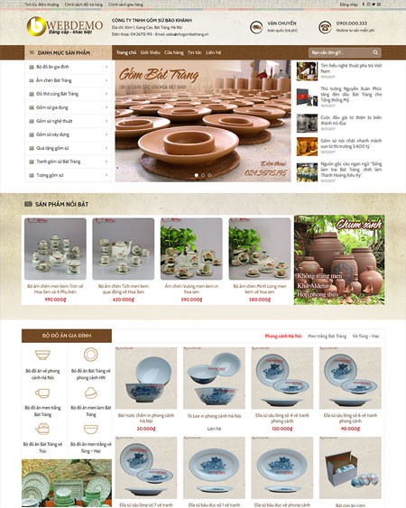Web bán hàng làm gốm
