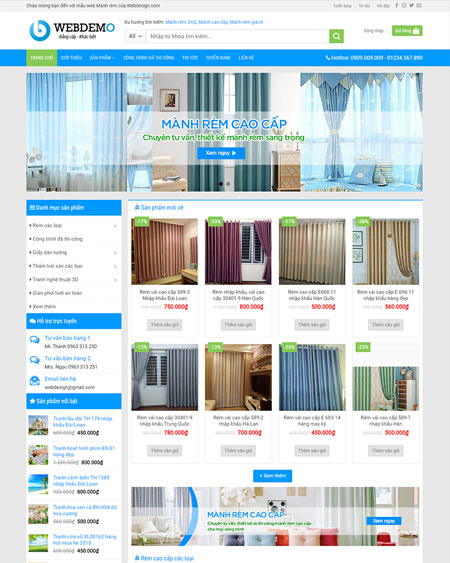 Web shop bán rèm cửa